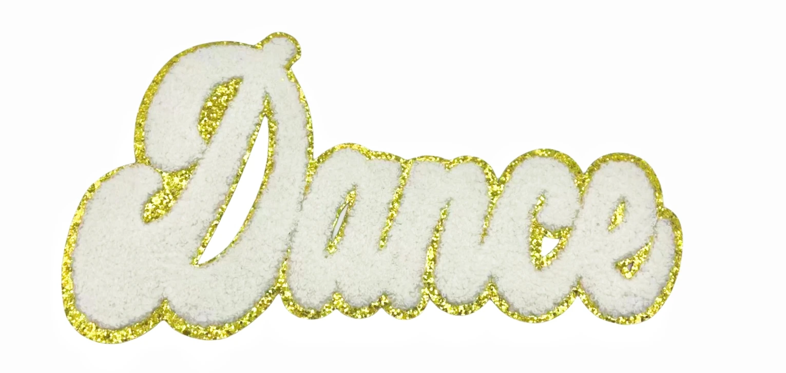 Dance Letter Chenille Towel Embroidered Iron On Patch Applique Diy Alphabet Patches For Clothing Bag Accessories