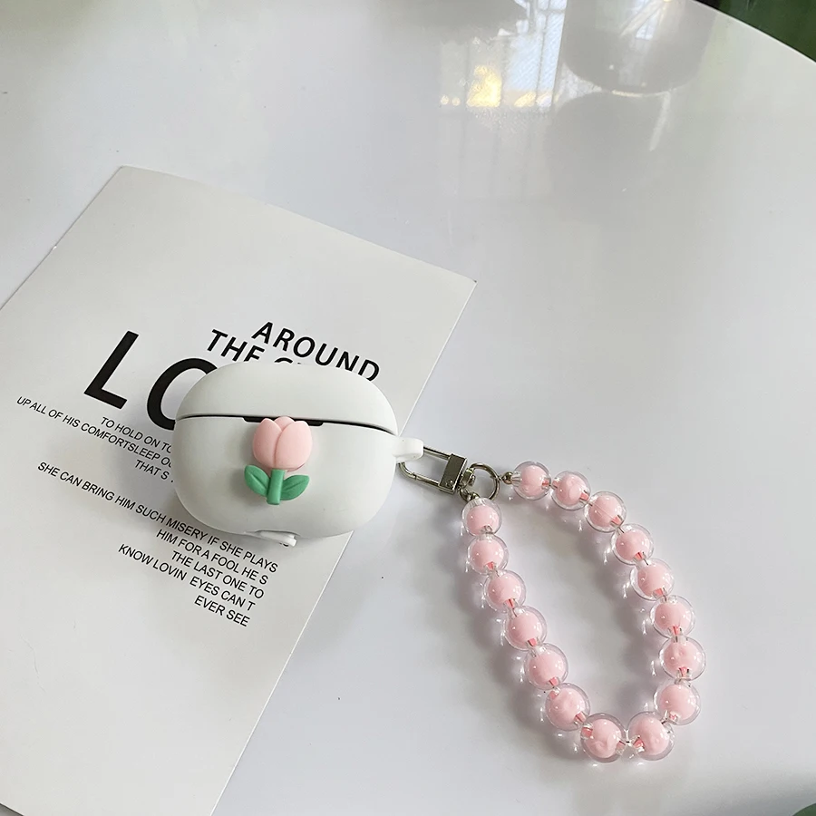 لطيف الحال بالنسبة JBL موجة 100TWS حالة الزنبق زهرة سماعة غطاء سيليكون ل jbl 100 الحال مع حبل سلسلة مفاتيح