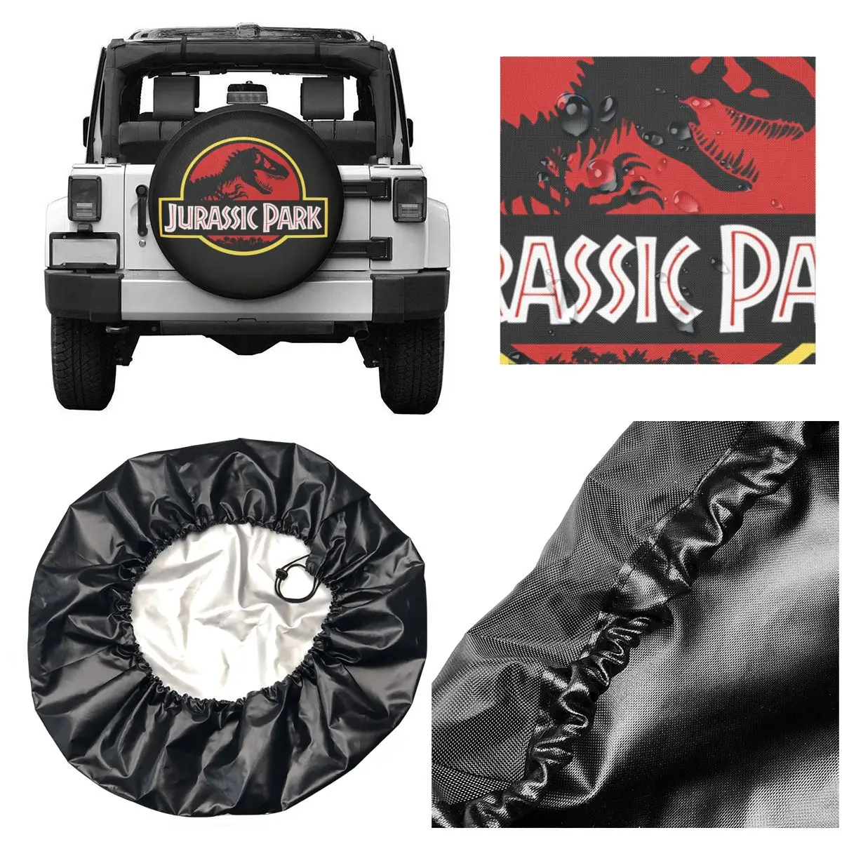 Jurassic Park Spare Tire Cover for Jeep Mitsubishi Pajero Sci Fi Dinosaur Car Wheel Protectors Accessories 14\