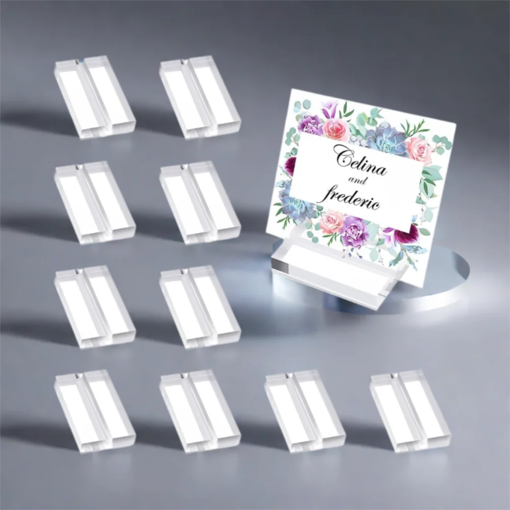 Display Stand Desktop Decoration Photos Clips Paper Clamp Place Card Clamps Stand Acrylic Sign Holder Table Numbers Holder