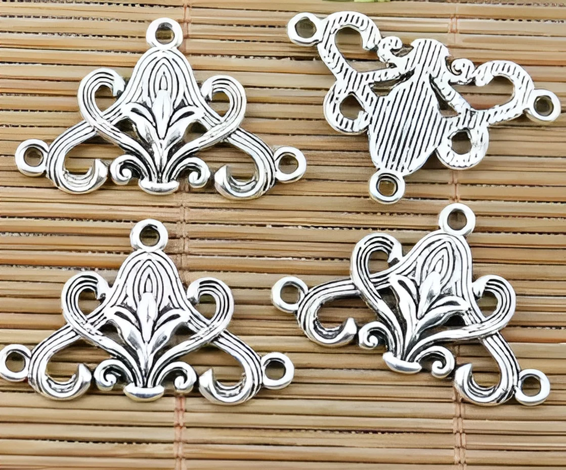 

15pcs 20*31mm hole 1.8mm Alloy matel tibetan silver flower connectors for jewelry making HWEF2332