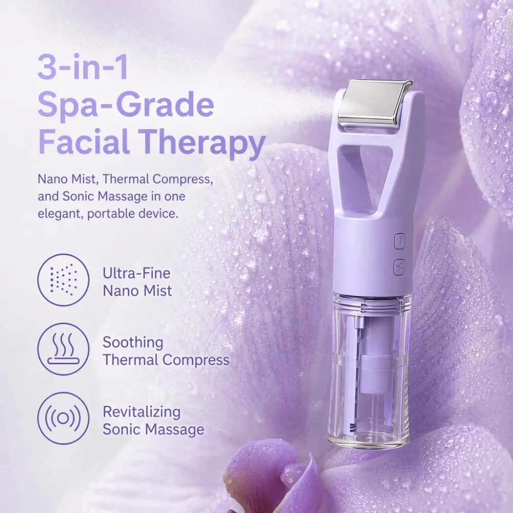 Portable Facial Mist Sprayer Multifunctional Mini Size Hydrating Beauty Device Rechargeable USB Charging