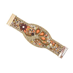 Ethnic Colorful Brown Acrylic Beads Bracelet for Women Party Dress Jewelry Accessories Fashion Design Gift For Friends