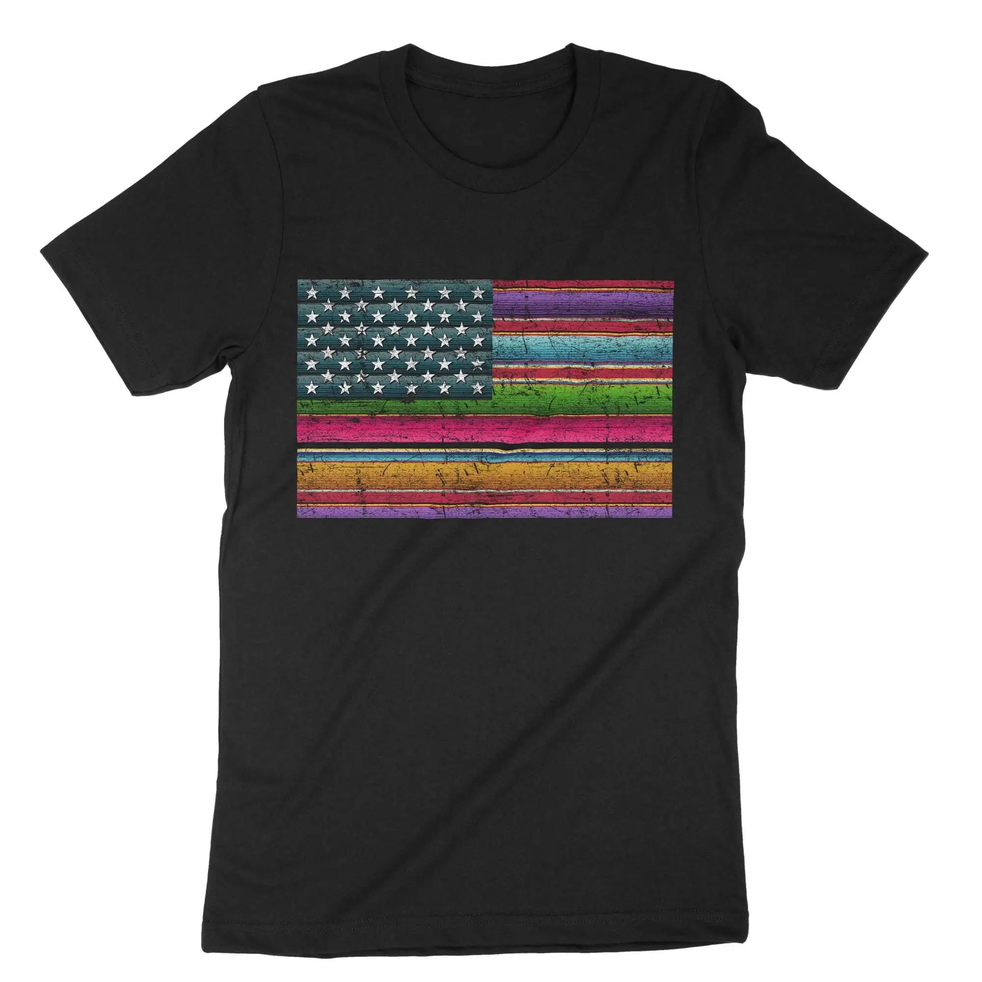 American Flag Mexican Style Serape BlankeT T Shirt Striped Cinco De Mayo Costume Proud Hispanic Heritage