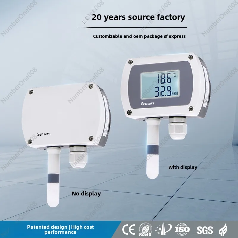 CWS19 Wall-mounted Temperature and Humidity Transmitter 485 LCD Display 4-20 Temperature and Humidity Sensor Rail Installation