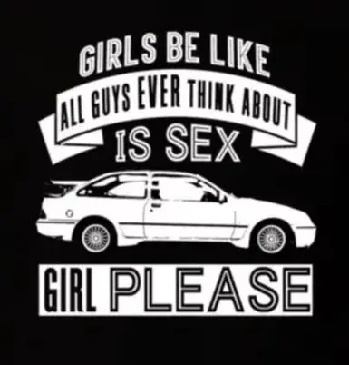 

Funny Design Guys Think About 1987 Sierra Rs 500 Vintage Car Fan T-Shirt. Summer Cotton O-Neck Short Sleeve Men's T Shirt New