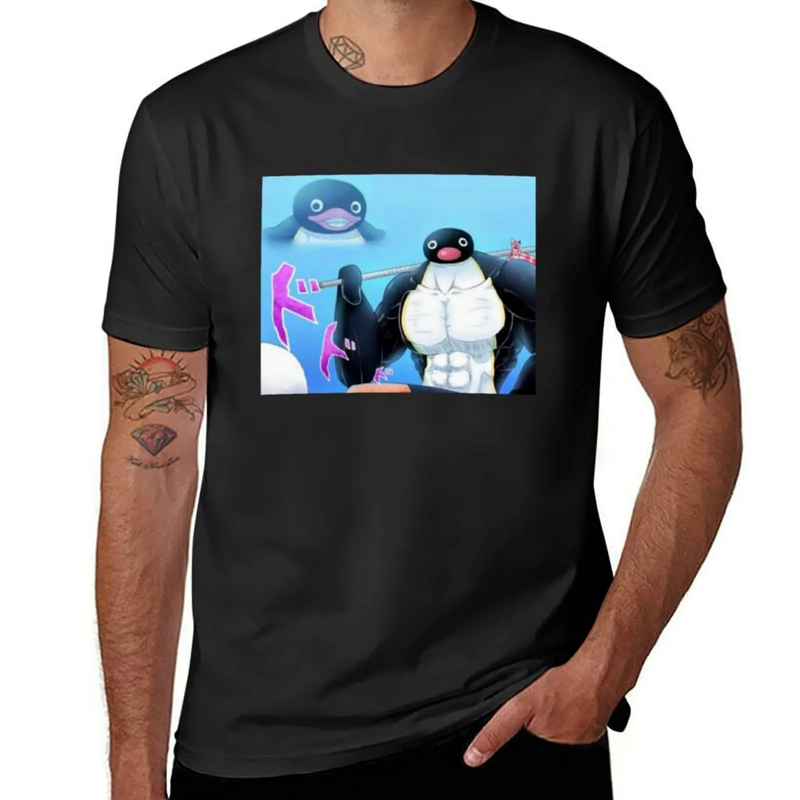 

Футболка Pingu Joestar однотонная летняя уличная одежда 2025 года. Мужская хлопковая футболка.