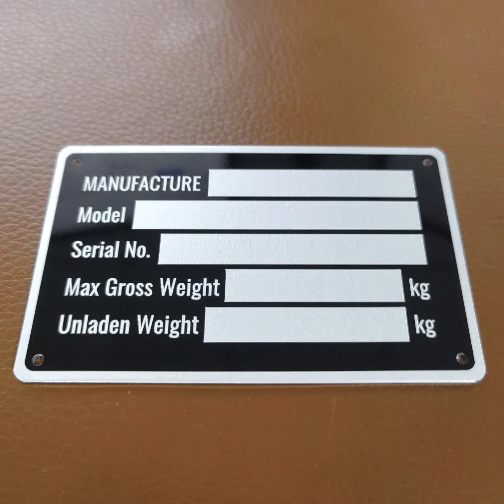 Aluminum Trailer ID Tag Vin Plate Serial GVWR Medical RV Parts Camper Accessories