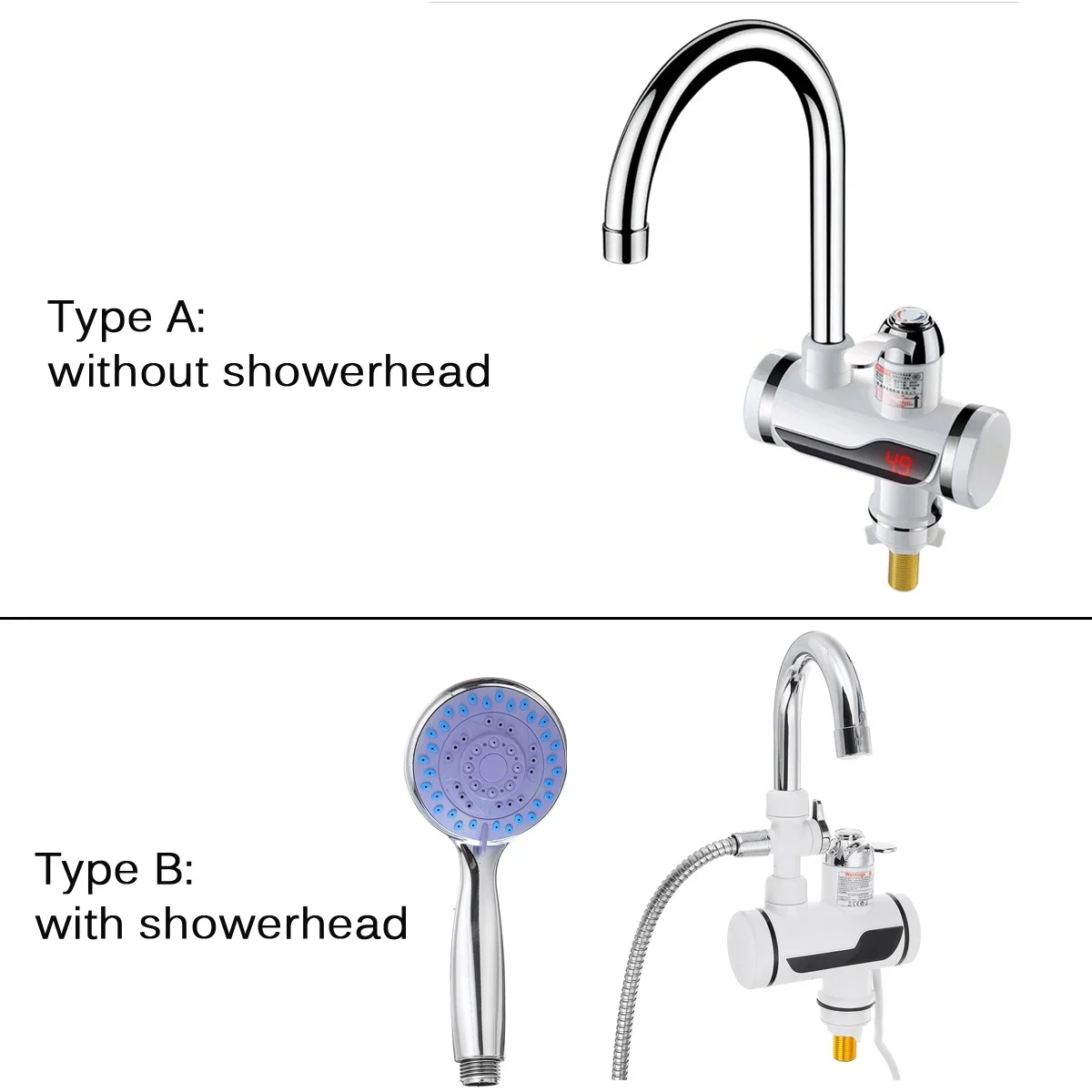 Instant Hot Water Faucet Heater 3000W - Kitchen Tankless Heater - Cold/Hot Tap - Electric Water Heater