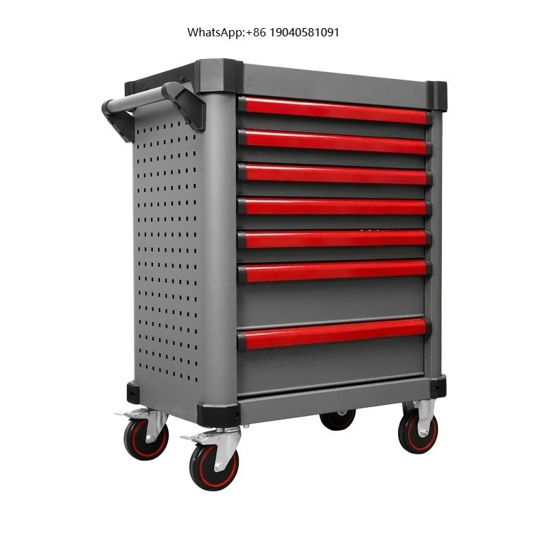 Tool Sets Rolling Box Chest 7 Drawers Tool Cabinet Cart Trolley GRAY Heavy Duty Stainless Steel Cold Rolled Steel 1 Set BESITA