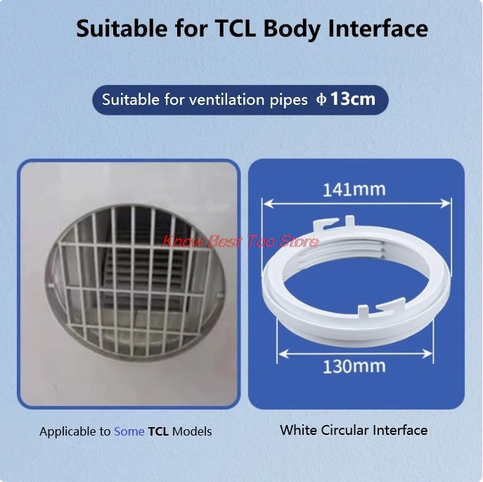 Mobile Air Conditioning Accessories 130/150mm Exhaust Pipe Interface Fit for TCL Midea Toyo or Other Air-conditioner Body Joints