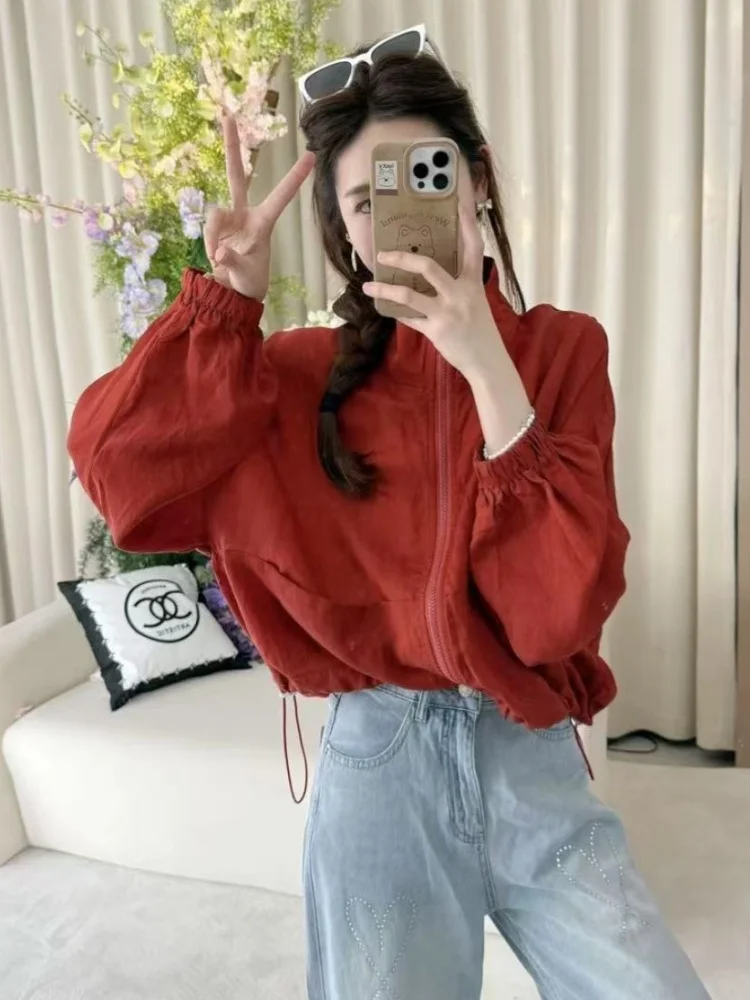 Giacche imbottite corte da donna Taglia maniche lunghe Colletto rialzato Tasche per il tempo libero Risvolto Alto Techwear europeo americano Bf Punk