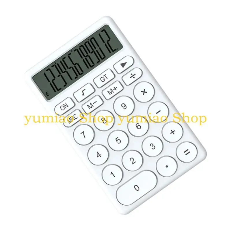 587B 12 Digits Scientific Calculator with Large LCD Display and Round Button for Students and Office Workers for Mathematical