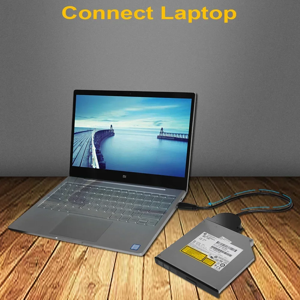 LDPCSJ USB 2.0 SATA Cable Optical Driver Adapter Cable CD/DVD-ROM Drive Cable For PC Laptop Notebook plug and play