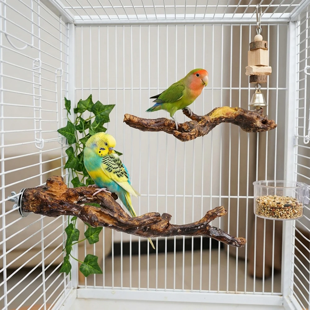 Soporte decorativo de resina para jaula con ramas para loros y aves - imagen 4