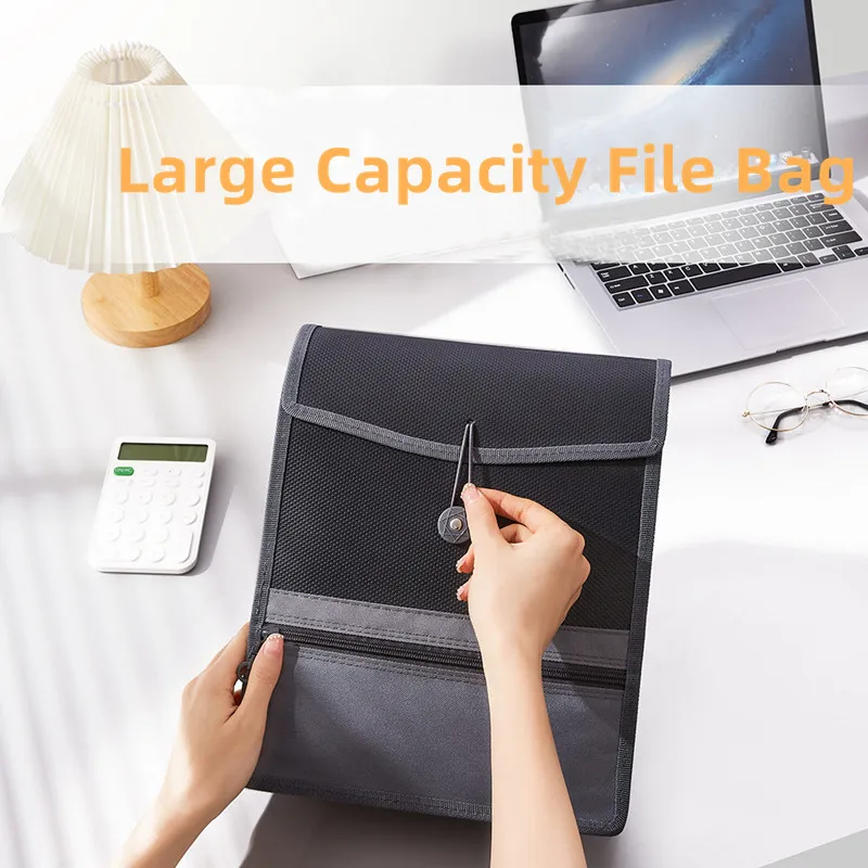 A4 Large Capacity File Bag Student Test Paper Storage Bag Desk Organizer