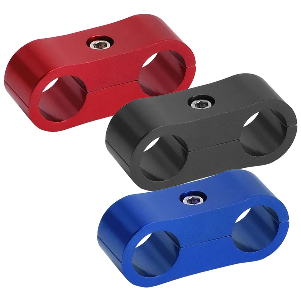 1 pcs Hose Separator Clamp AN4 Aluminum Alloy For Various Vehicle Models Car Accessories Black/ Blue/ Red