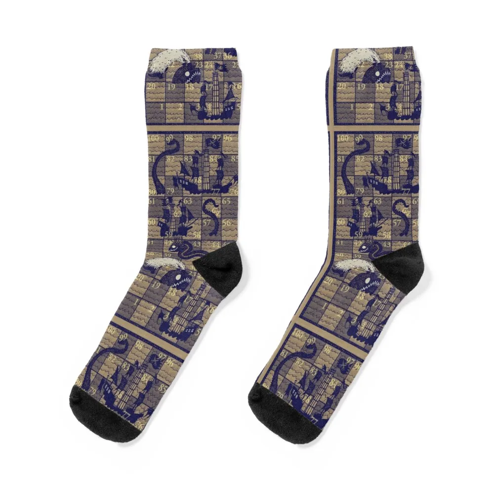 

Ships & Sea Monsters (Snakes & Ladders) Socks short football new in's funny gift Socks For Women Men's