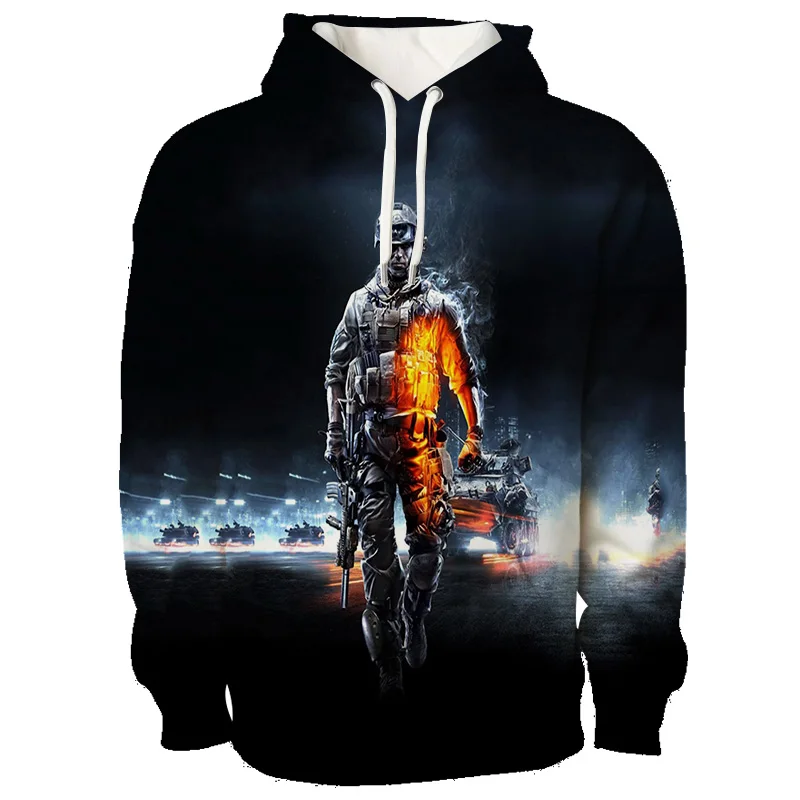 حار لعبة BATTLEFIELD البلوز ساحة المعركة الكرتون نمط الملابس الكبار موضة عادية هوديي في سن المراهقة س الرقبة فضفاض هوديس Y2k #1