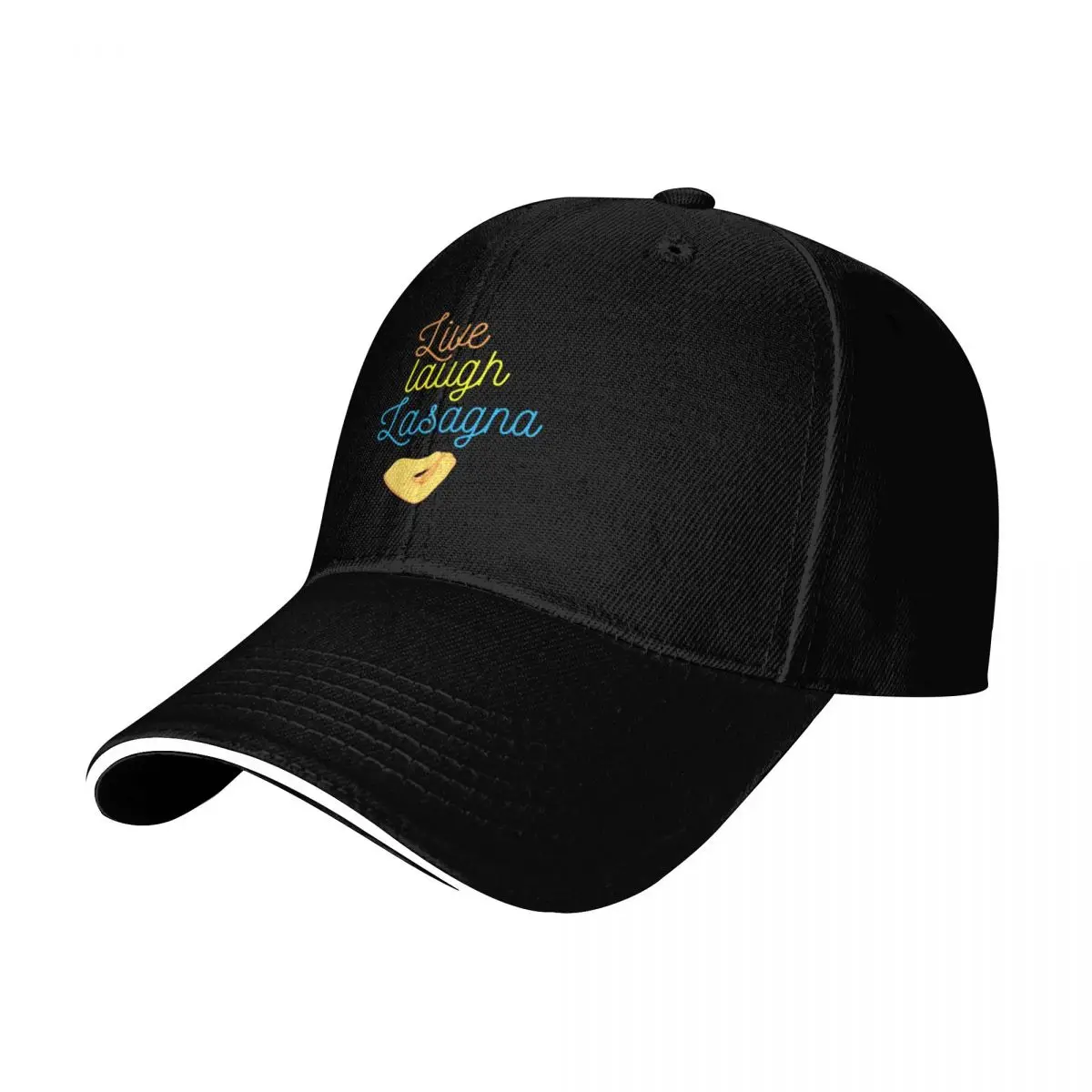 Live Laugh Lasagna - Positive Italian Kitchen and Lasagna Lovers Baseball Cap Men Women Casual Summer Sport Sun Cap