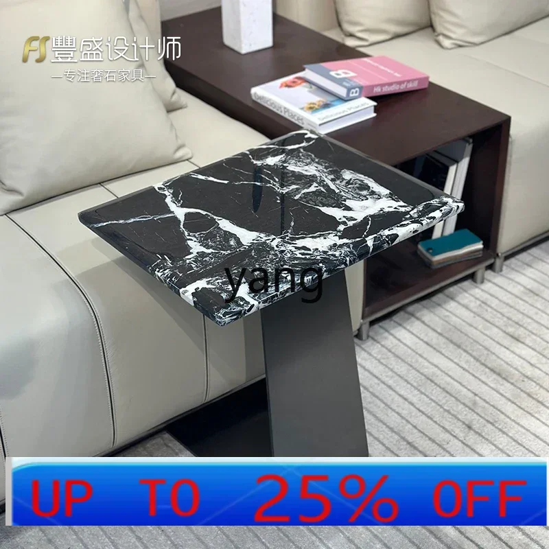 

LMM Italian light luxury living room natural marble edge few minimalist bedside corner few small coffee table