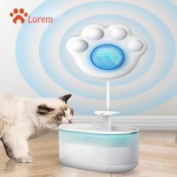 Sensor de fuente de agua para gatos, Sensor de movimiento PIR en forma de pata, dispensador automático de agua para mascotas con interfaz USB