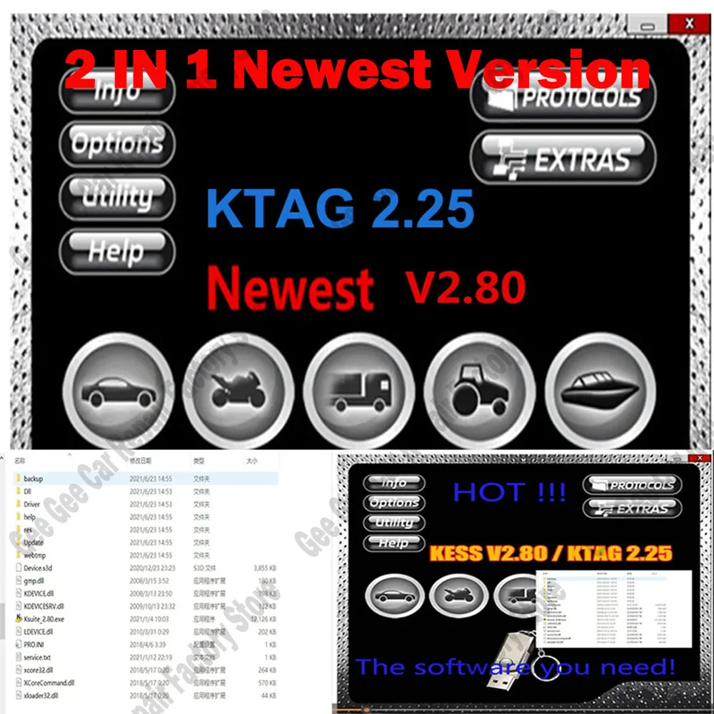 Latest New Ksuite 2.80 & Ktag 2.25 obd2 scanner work with KESS V2 V5.017 RSA Error Unlock Corrected for Car Truck Bike Tractros