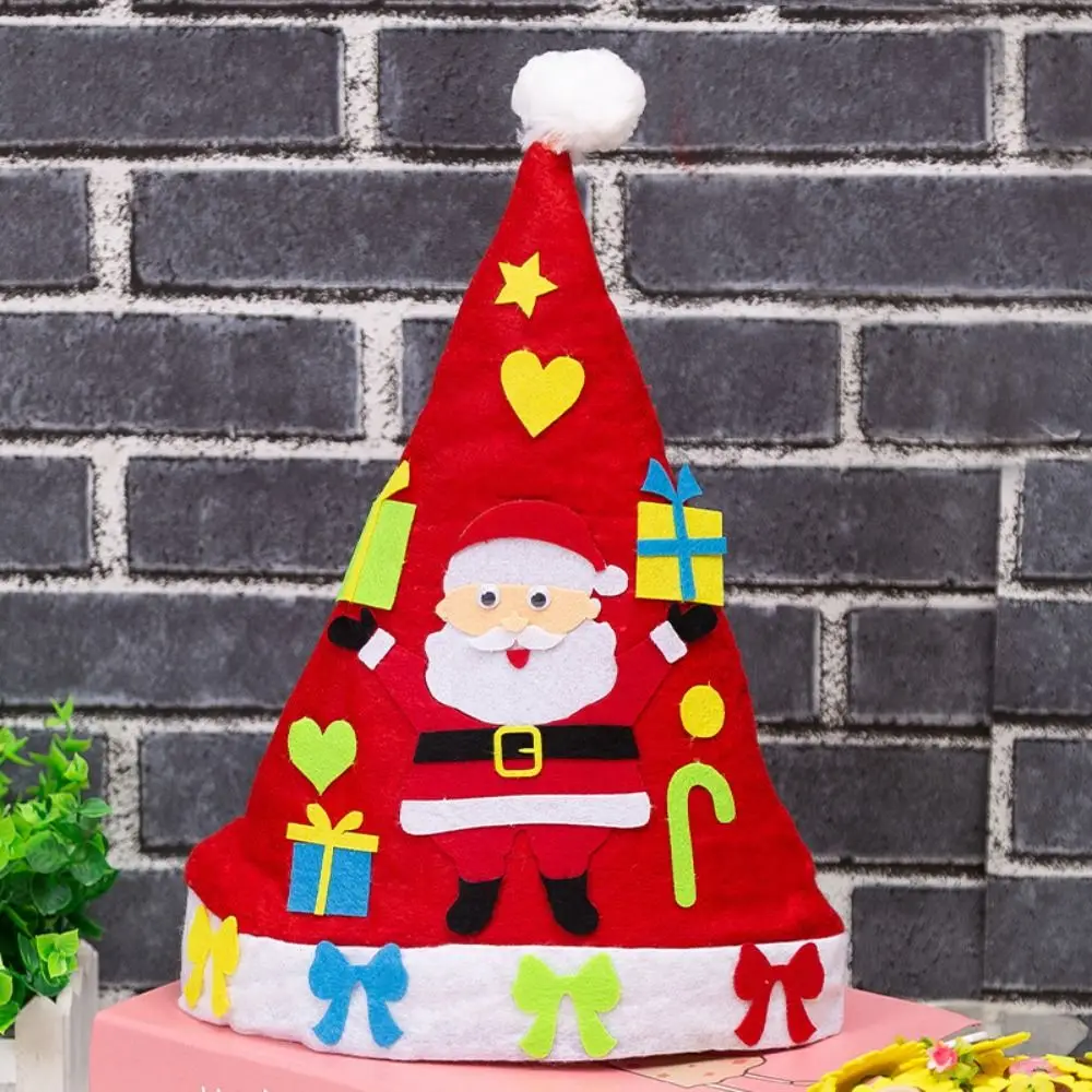 Non-woven Fabric Handmade Santa Hat Elk Santa Claus DIY Christmas Hat Toy Snowman Christmas Tree Santa Claus Hat Christmas