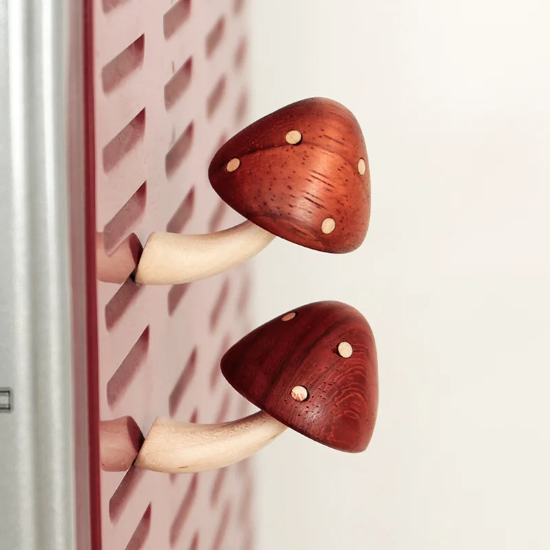 Wooden Mushroom cloud Fridge Magnet Refrigerator Magnetic Sticker 3D Cute Message Board Reminder Home Decoration Kitchen