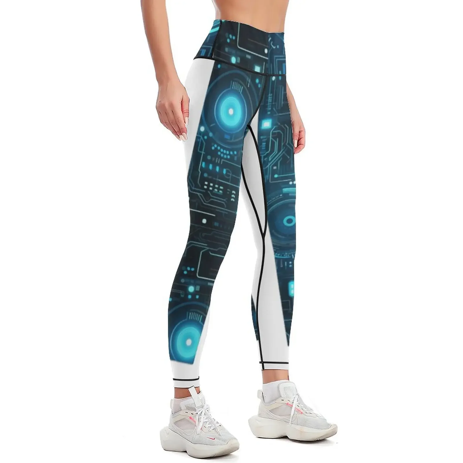 xSeamless Pattern Beyond Interfaces: Futuristic Digital Art Unleashed Leggings sports shirts gym gym's clothing Womens Leggings