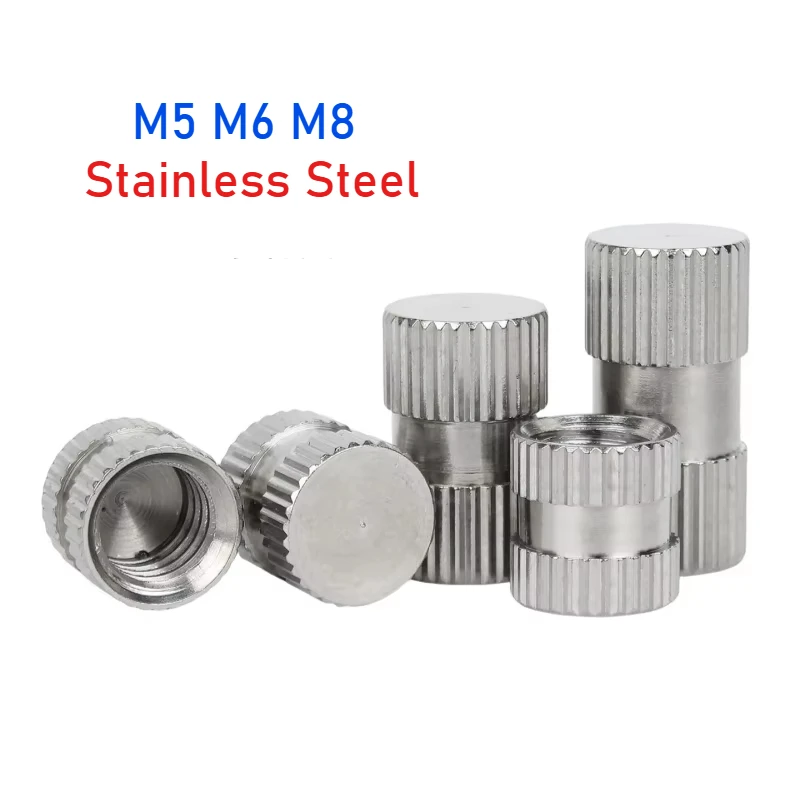 M5 M6 M8 Stainless Steel Heat Insert Nut Knurled Hot Melt Molding Injection Embed Nut