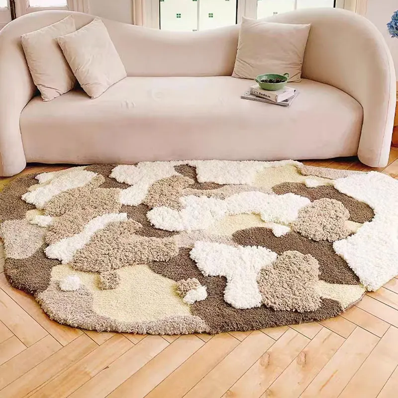 Alfombra de musgo para dormitorio, tapete suave y esponjoso para mesita de noche escénica, alfombrilla acogedora, felpudo estético, decoración artística para el hogar, 60x120cm