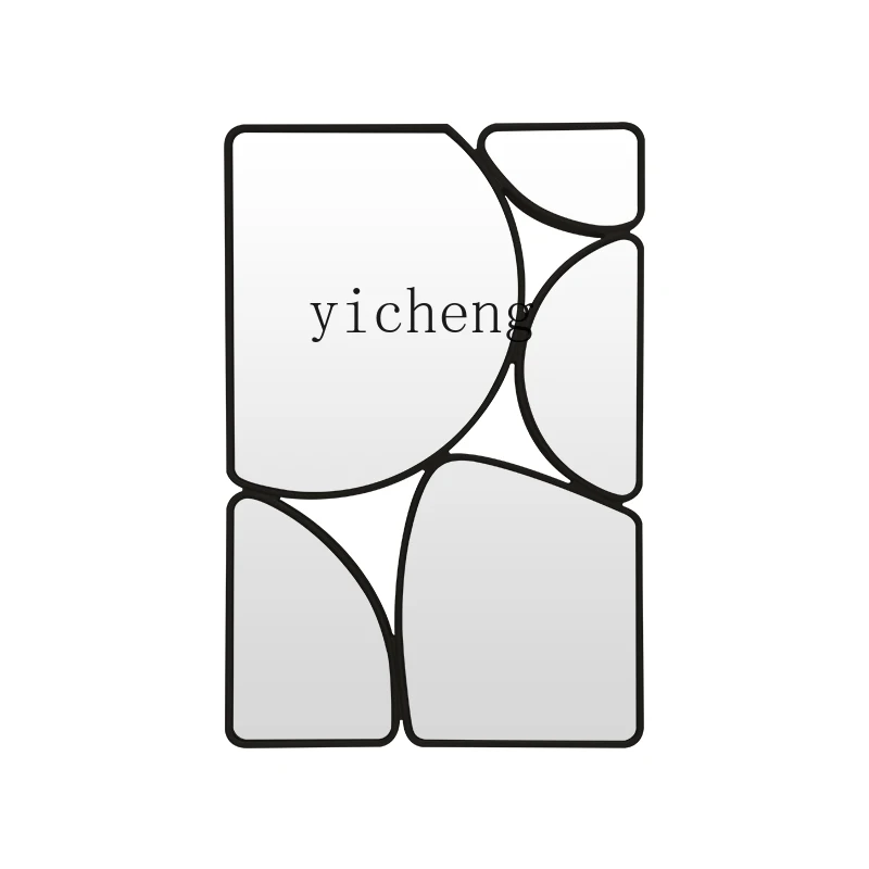YFY   retro fireplace decorative mirror light luxury wall decoration pendant irregular mirror creative background wall pendant