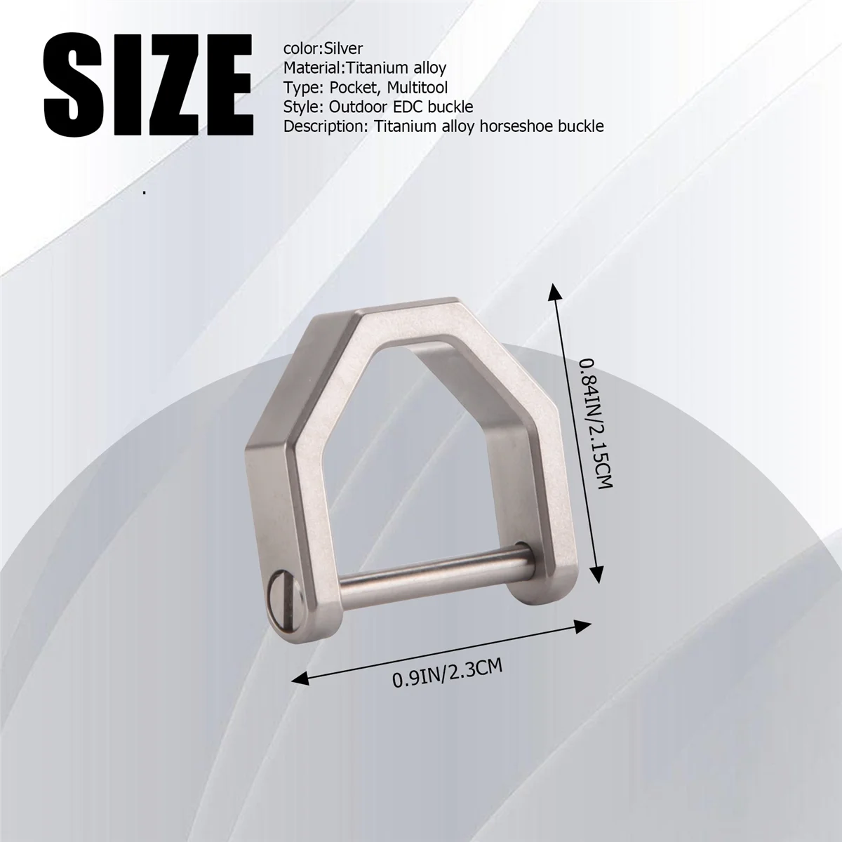 D-Type Multifunctionele Mini Full Titanium Gesp Sleutelhanger Auto Gesp Outdoor Gesp Edc Tool Hoefijzer Gesp-L