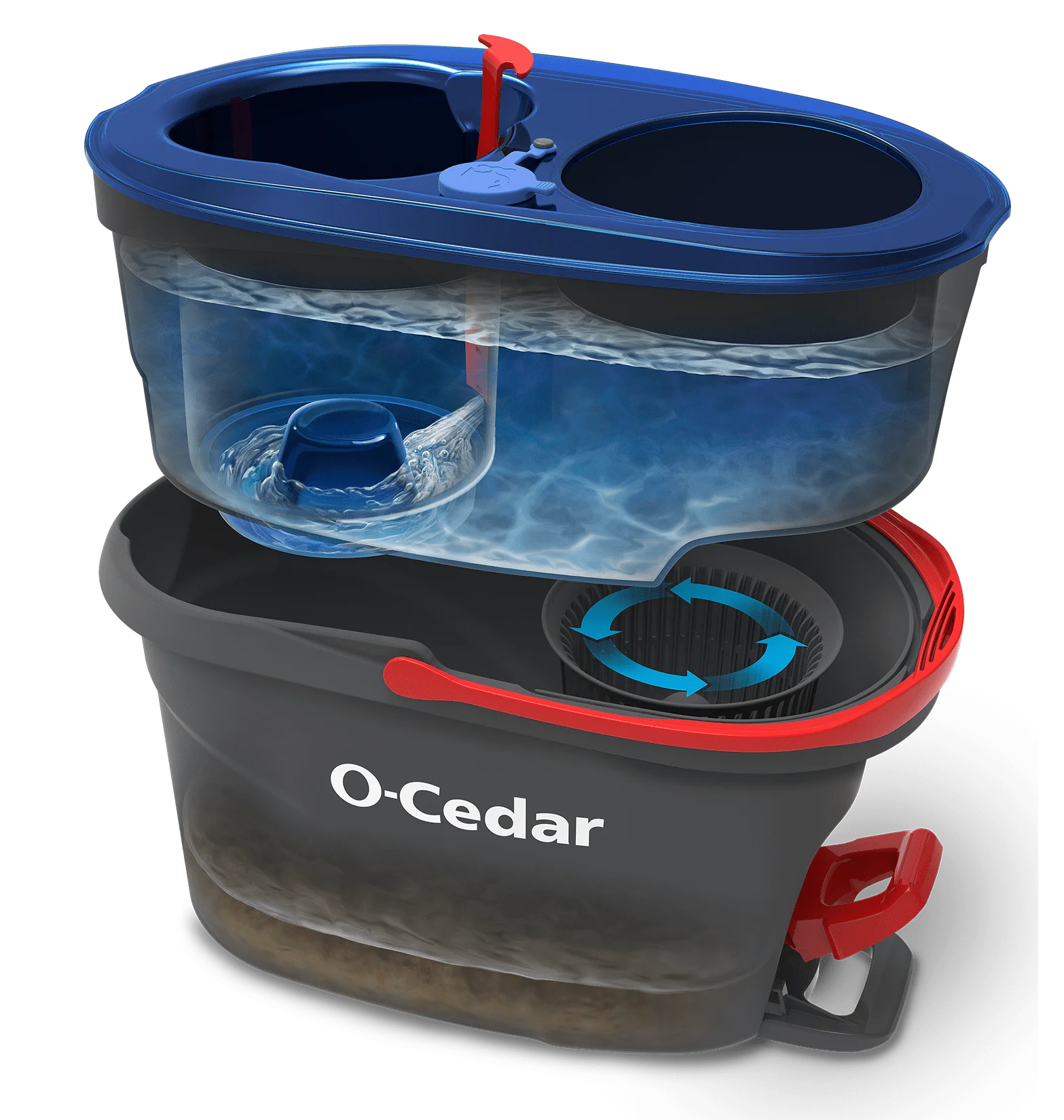 O-Cedar RinseClean™ Clean Water Spin Mop and Bucket System | Clean with Clean Water | Removes 99% of Bacteria