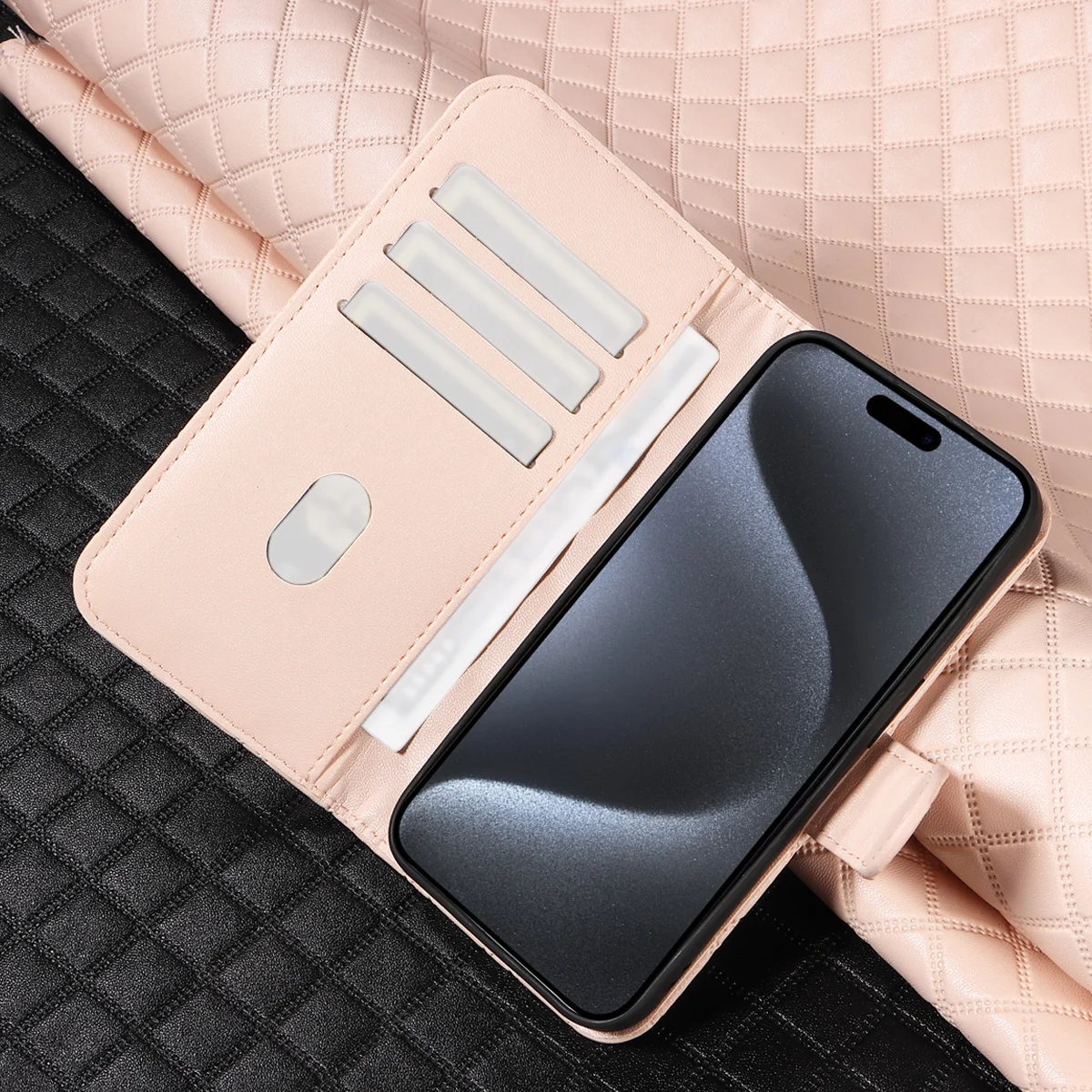 Faux Leather Phone Case for Samsung GalaxyZ Fold 3 Z Fold 4 Z Fold 5 Z Fold 6 Magnetic Bracket Shockproof Stylish Plaid Cover view 4
