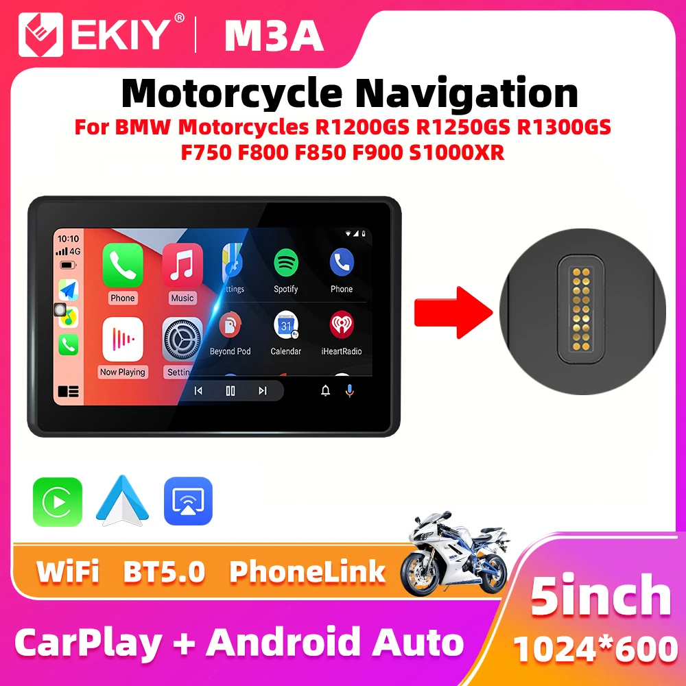 EKIY خاص لسيارات BMW R1200GS R1250GS R1300GS F800 F850 F900 S1000XR اللاسلكية CarPlay Moto Android Auto GPS للدراجات النارية والملاحة