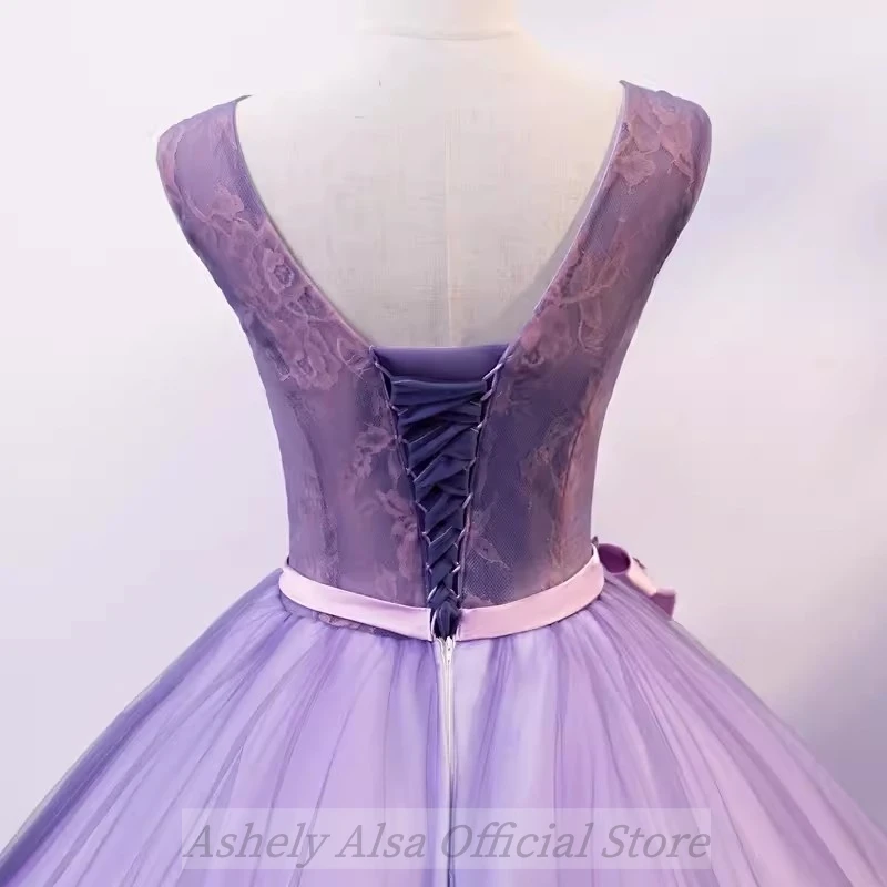 AA66 Customized Elegant Lilac Quinceanera Dress Flower Lace Up Floor Length Vestido De 15 Anos Sweet 16 Prom Party Gown Evening