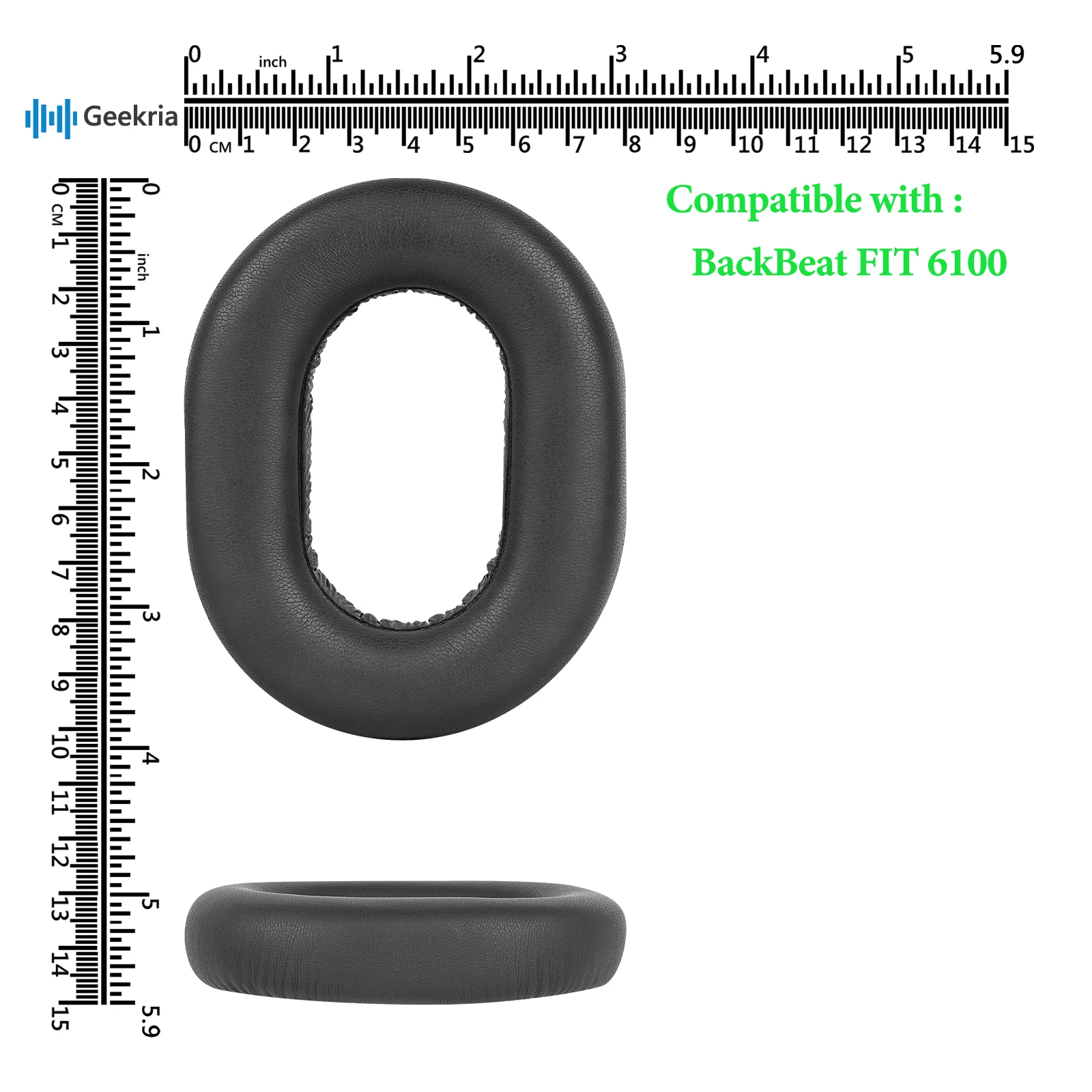 Almohadillas de repuesto Geekria QuickFit para auriculares Plantronics BackBeat FIT 6100, FIT6100