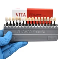 Guía de sombra Dental Vita, materiales de odontología clásicos de 16 colores, porcelana de merlán, modelo de diente de VITAPÓN, placa colorimétrica