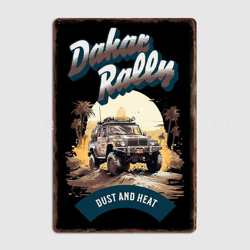 

Dakar Rally Desert Racing Legends Poster Metal Custom Sign Posters Vintage Tin Bedroom Home Wall Decor Room Decoration