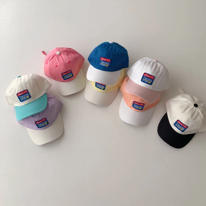 Fashion Color Matching Children Baseball Hats Spring Summer Kids Kids Boys Girls Sun Hats Autumn Cotton Baby Peaked Cap