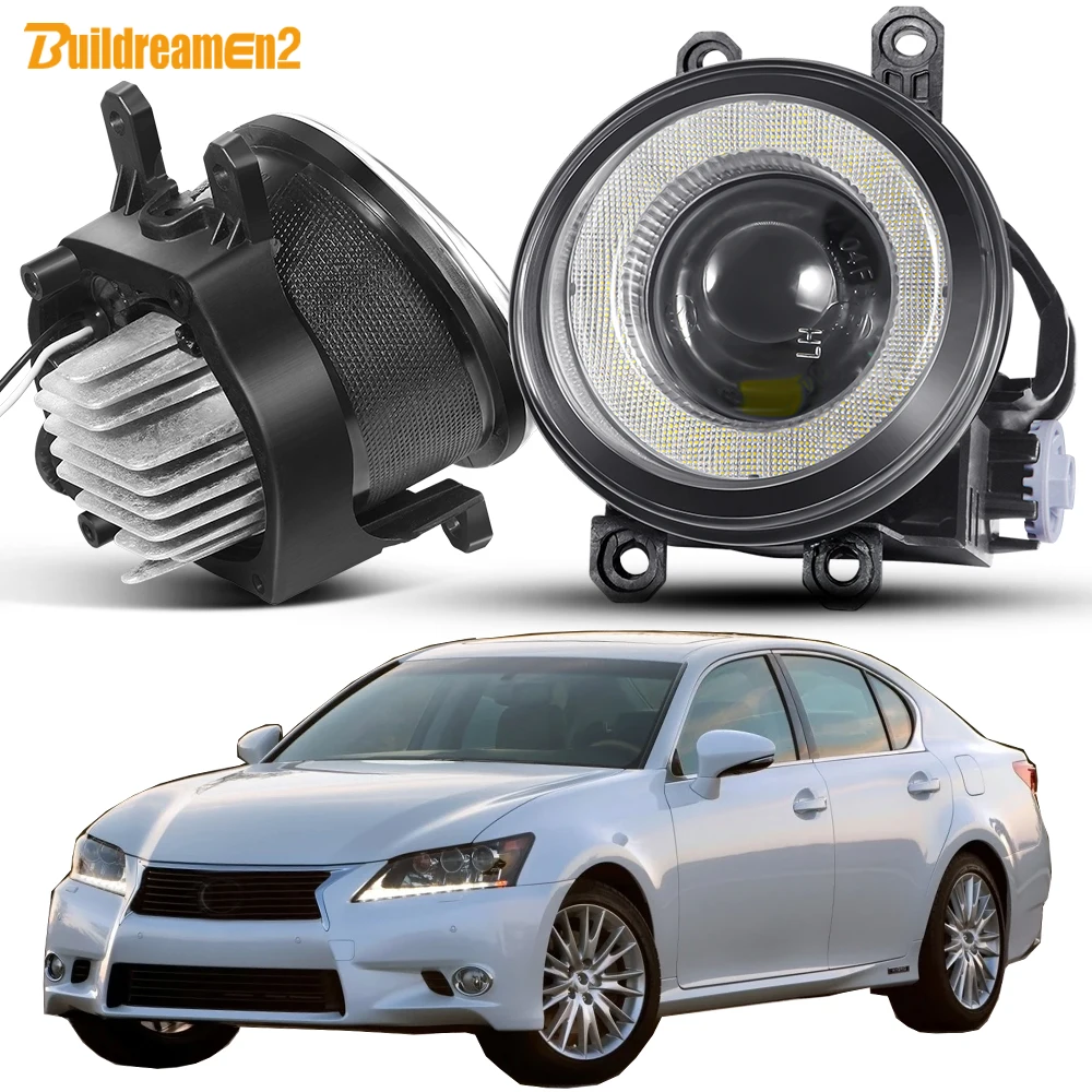 

2 X 40W Car Fog Light Assembly 4000LM LED Lens Angel Eye Daytime Running Lamp DRL 12V For Lexus GS350 GS460 GS450h 2011-2015