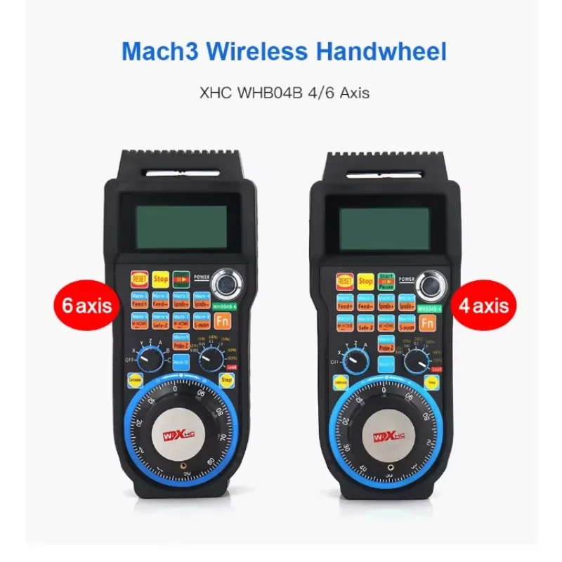 WHB04B 4/6 محور USB عجلة اليد اللاسلكية Mach3 التحكم عن بعد USB معلقة استقبال CNC قلادة شاشة الكريستال السائل
