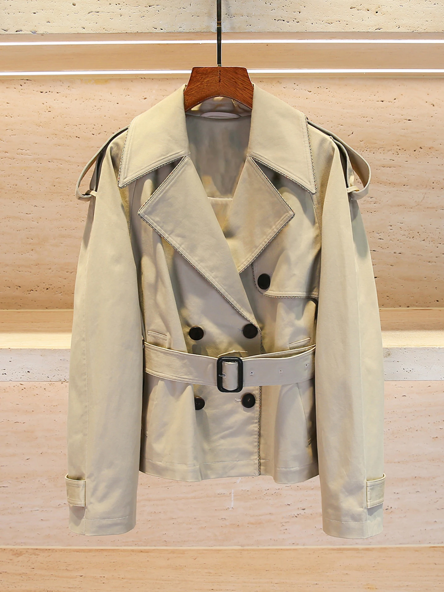 

Высококачественная женская рабочая одежда Briti Sle в стиле ретро, тюре, верхняя одежда с застежкой на талии, длина, застежка на пуговицы, чистый цвет