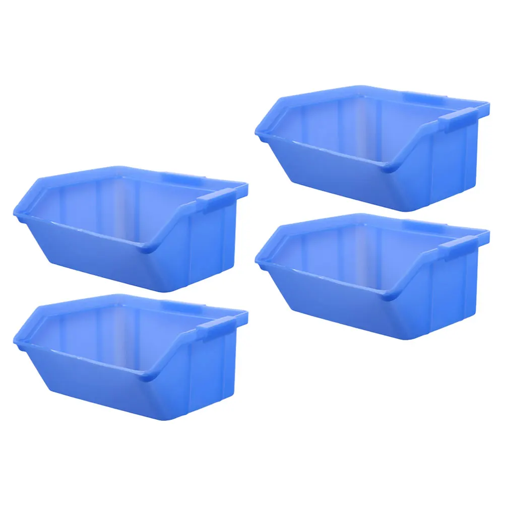

4pcs Stackable Parts Organizer Red 95x100x50mm ABS Plastic Storage Bins for Warehouse Office Workshop Tool Component