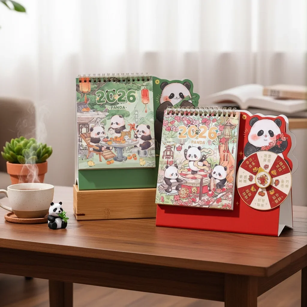 

Panda Desktop Paper Calendar Chinese Style Multi-function Planner Scheduler Notebook Yearly Agenda Organizer