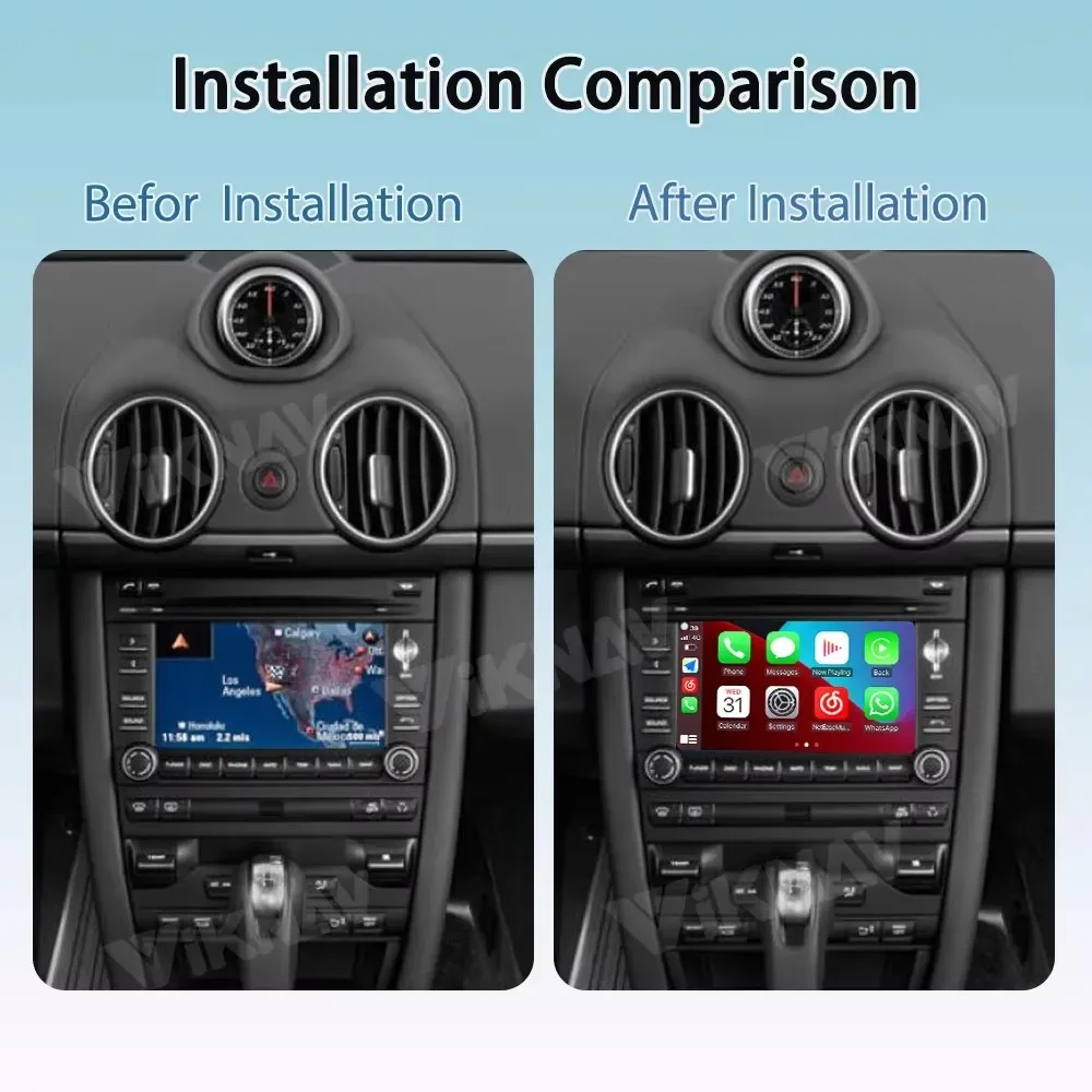 Viknav Linux  For PCM 3.1 Porsche Cayman 2010-2016 Screen Decoder Interface Box Multimedia Android Auto Wireless Carplay Stereo