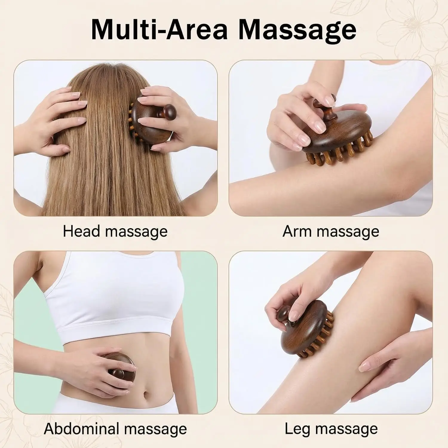 3er-Pack Holz-Kopfhautmassagegerät, Kopfmassagekamm, Kopfmassage-Tool zur Entspannung, Haar-Gua-Sha-Kamm – Detail 3