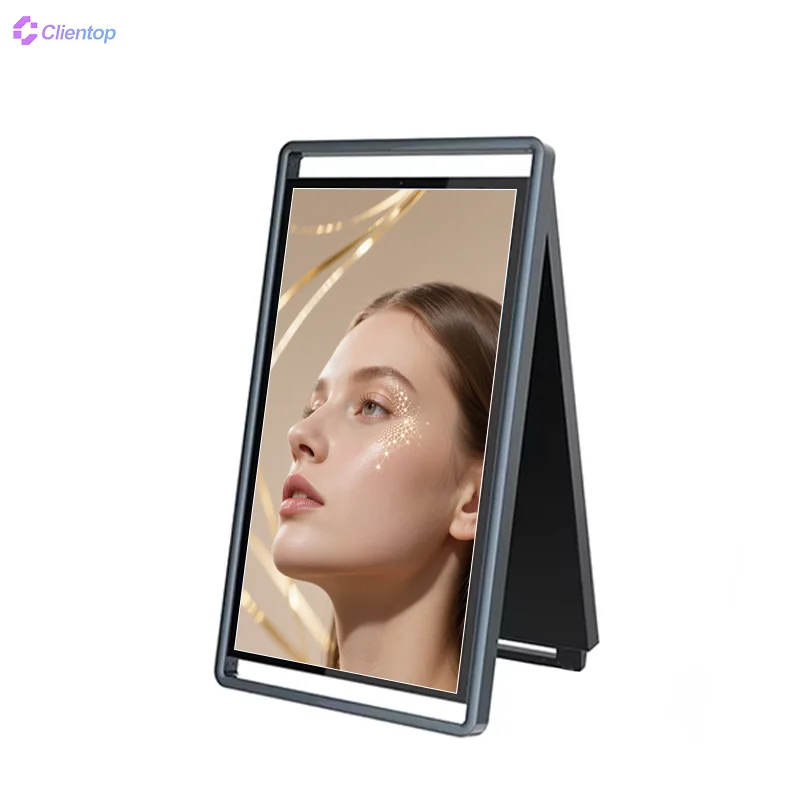 Custom 43 Inch IP55 Outdoor Digital Signage Lcd Poster Solar Power Battery 1500nits Lcd Advertising Display for Store Cafe bar